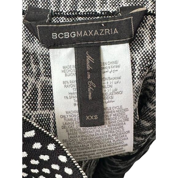 BCBGMaxAzria Black & White Animal Print High Waisted Flared Skirt XXS New - Picture 5 of 6